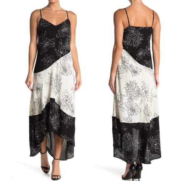 MELLODAY Floral Asymmetrical Hem Maxi Dress - Small - Picture 3 of 3